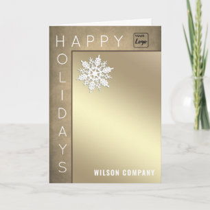 Cartes Pour Fêtes Annuelles Jours fériés heureux moderne snowflake entreprise