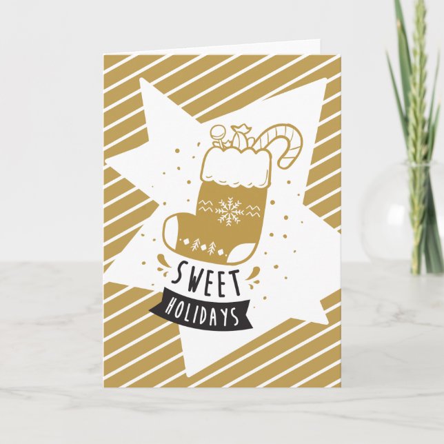 Cartes Pour Fêtes Annuelles Jours fériés Noël Stocker bande géométrique (Devant)