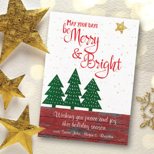 Cartes Pour Fêtes Annuelles Jours Soyez Joyeux sapin de Noël brillant Bois rus