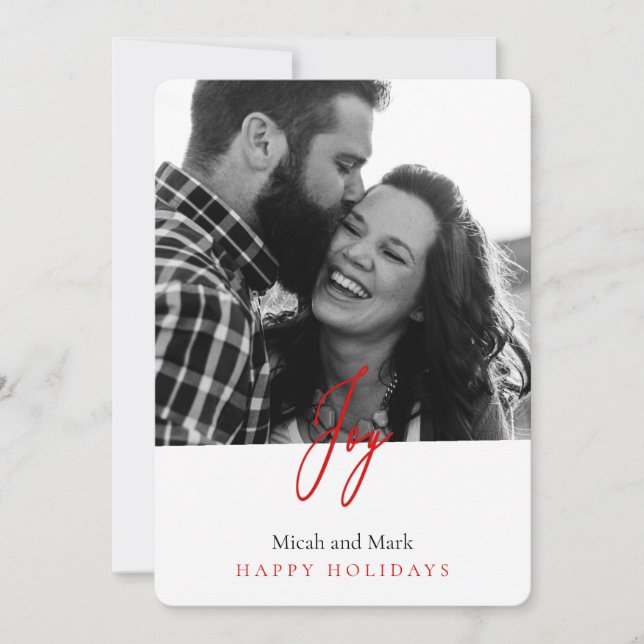 Cartes Pour Fêtes Annuelles Joy Christ est né Photo Christmas Holiday Card (Devant)