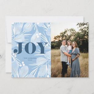 Cartes Pour Fêtes Annuelles Joy Christmas Design bleu