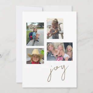 Cartes Pour Fêtes Annuelles Joy Collage Photo Flat Holiday Card