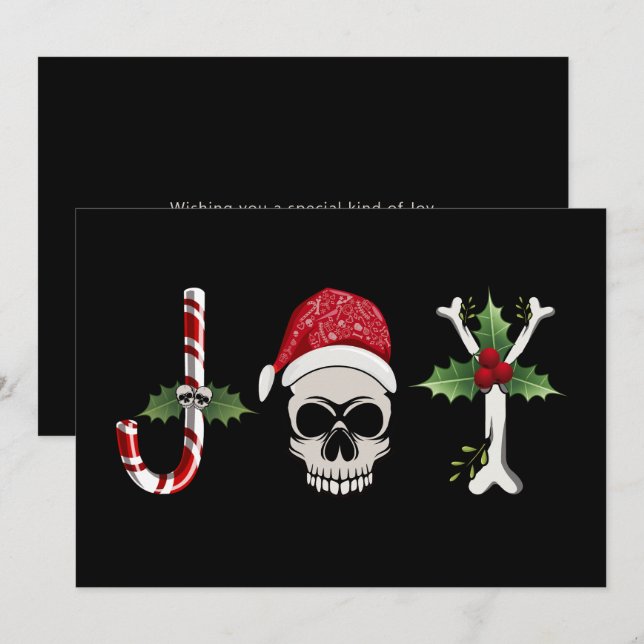 Cartes Pour Fêtes Annuelles Joy Gothic Christmas Holiday Card (Devant / Derrière)
