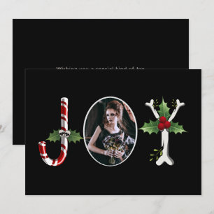 Cartes Pour Fêtes Annuelles Joy Gothic Christmas One Photo Holiday Card