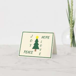 Cartes Pour Fêtes Annuelles Joy Hope Peace Love Christmas Folded Holiday Card