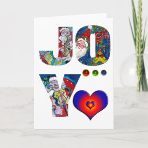 CARTES POUR FÊTES ANNUELLES JOY LOVE MUSICAL XMAS PARTY / PÈRE NOËL AND SAX