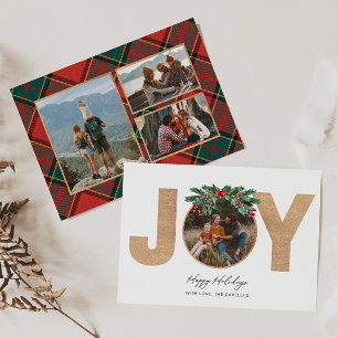 Cartes Pour Fêtes Annuelles JOY Multi Photo Holiday Card