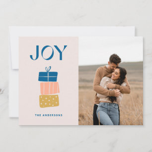Cartes Pour Fêtes Annuelles JOY Noël   Photo festive moderne joyeuse