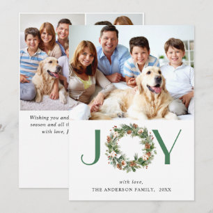 Cartes Pour Fêtes Annuelles JOY Pine Cones Fir Wreath Noël 4 PHOTO