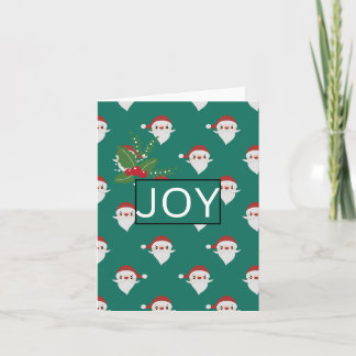 Cartes Pour Fêtes Annuelles Joy Santa Pattern Christmas Pocket Folder