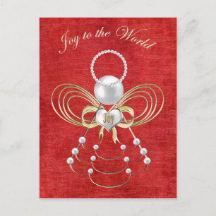 Cartes Pour Fêtes Annuelles Joy to the World - Angel of Joy - Rouge