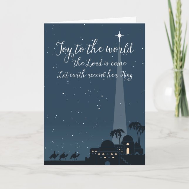 Cartes Pour Fêtes Annuelles Joy to the World Bethléem Christmas Card (Devant)