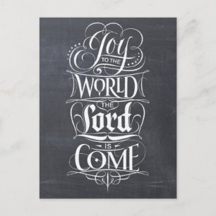 Cartes Pour Fêtes Annuelles Joy to the World Chalkboard Lettering Christmas