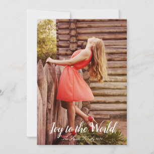 Cartes Pour Fêtes Annuelles Joy To the World Christmas Personnalisable