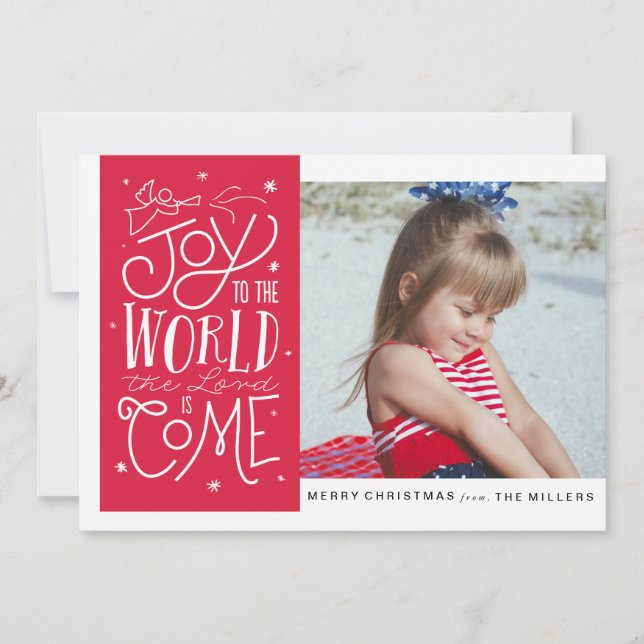 Cartes Pour Fêtes Annuelles Joy to the World Flat Photo (Devant)