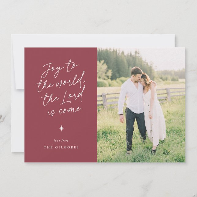 Cartes Pour Fêtes Annuelles Joy to the World Handwriting Religious Christmas (Devant)