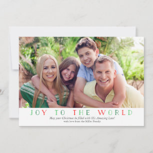 Cartes Pour Fêtes Annuelles Joy to the World Photo Christmas Card