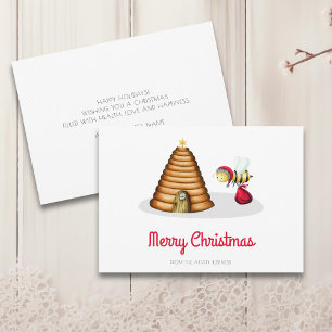 Cartes Pour Fêtes Annuelles Joyeuse abeille de Noël
