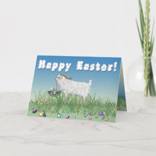 Cartes Pour Fêtes Annuelles Joyeuse Angora Buck Goat de Pâques