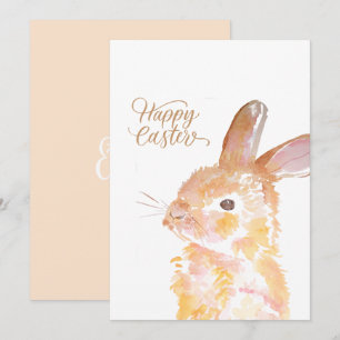 Cartes Pour Fêtes Annuelles Joyeuse aquarelle de Pâques mignonette lapin