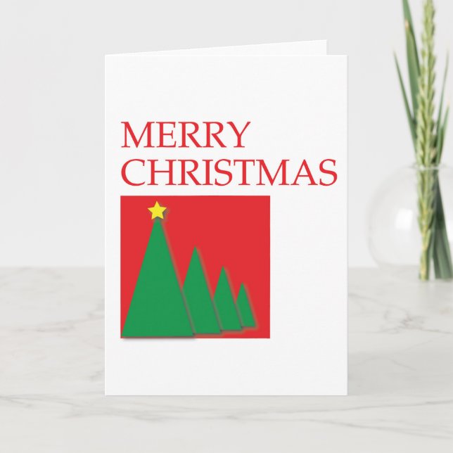 Cartes Pour Fêtes Annuelles Joyeuse boîte de Noël et arbres (Devant)