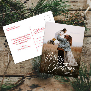 Cartes Pour Fêtes Annuelles Joyeuse calligraphie de Noël Letting Photo