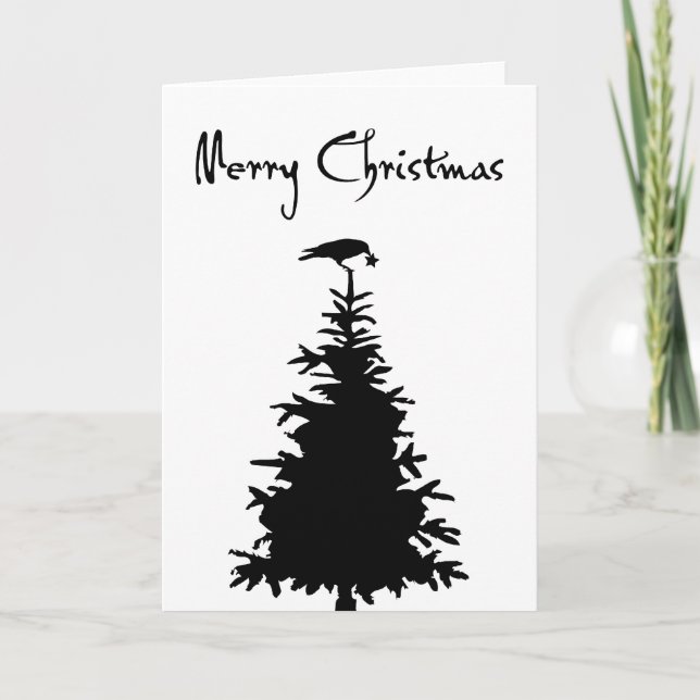 Cartes Pour Fêtes Annuelles Joyeuse corneille (Devant)