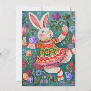 Cartes Pour Fêtes Annuelles Joyeuse Danse Bunny de Pâques