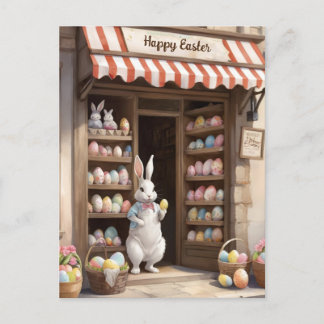 Cartes Pour Fêtes Annuelles Joyeuse Easter Bunny Egg Market aquarelle