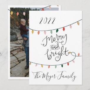 Cartes Pour Fêtes Annuelles Joyeuse et brillante chaîne de lumières de Noël