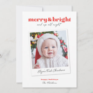 Cartes Pour Fêtes Annuelles Joyeuse et brillante Funny Baby First Christmas Ca