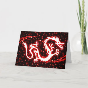 Cartes Pour Fêtes Annuelles joyeuse étoile chinoise du nouvel an dragon