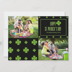 Cartes Pour Fêtes Annuelles Joyeuse famille Shamrock Jour de la Saint Patrick 