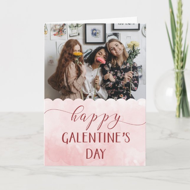 Cartes Pour Fêtes Annuelles Joyeuse fête de Galentine's Day Photo personnalisé (Devant)