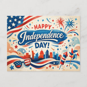 Cartes Pour Fêtes Annuelles Joyeuse fête de l'Indépendance Américaine