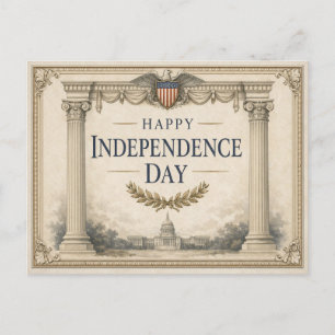 Cartes Pour Fêtes Annuelles Joyeuse fête de l'Indépendance Élégance Néoclassiq