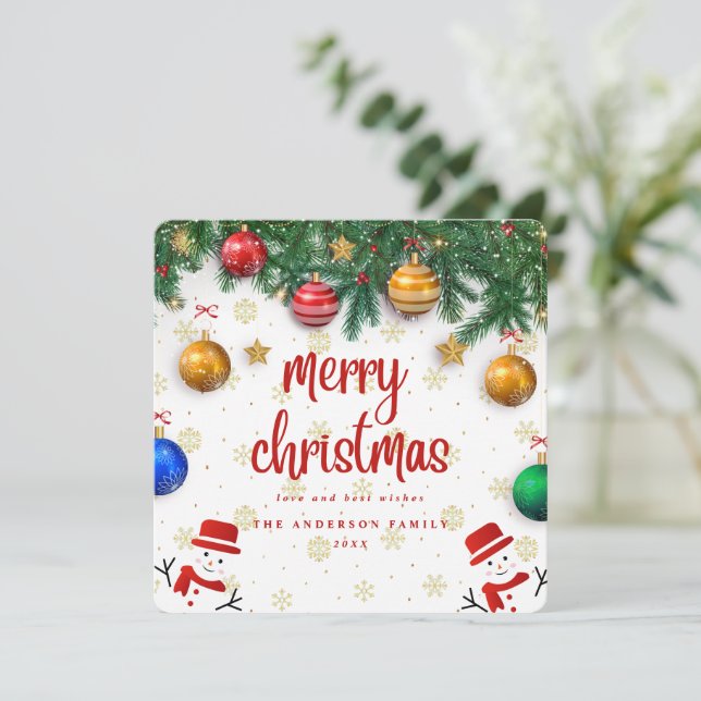 Cartes Pour Fêtes Annuelles Joyeuse fête de Noël (Debout devant)