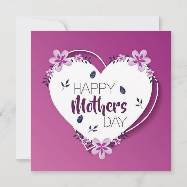 Cartes Pour Fêtes Annuelles Joyeuse Fête des Mères (Devant)