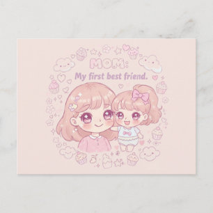 Cartes Pour Fêtes Annuelles Joyeuse fête des Mères avec un design anime mignon