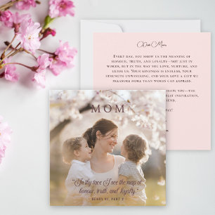 Cartes Pour Fêtes Annuelles Joyeuse Fête des mères Citation photo élégante ros