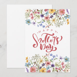 Cartes Pour Fêtes Annuelles Joyeuse Fête des mères colorées Cute Printemps Flo