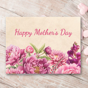 Cartes Pour Fêtes Annuelles Joyeuse Fête des Mères, composition florale de piv
