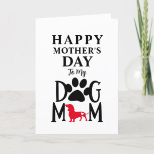 Cartes Pour Fêtes Annuelles Joyeuse fête des mères Dachshund Chien Maman Typog