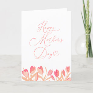 Cartes Pour Fêtes Annuelles Joyeuse fête des mères des tulipes roses