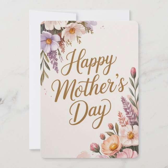 Cartes Pour Fêtes Annuelles Joyeuse Fête des Mères Fleur Pastel (Devant)
