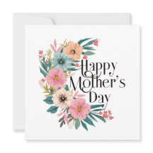 Joyeuse Fête des Mères Fleurs côté droit Crème pêc