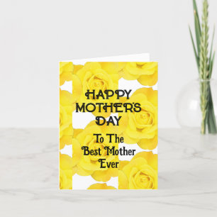Cartes Pour Fêtes Annuelles Joyeuse Fête des Mères Fleurs Jaunes Personnalisée