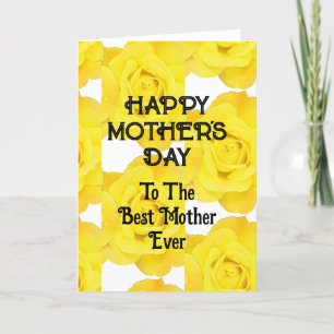 Cartes Pour Fêtes Annuelles Joyeuse Fête des Mères Fleurs Jaunes Texte Personn