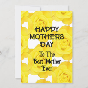 Cartes Pour Fêtes Annuelles Joyeuse Fête des Mères Fleurs Jaunes Texte Personn