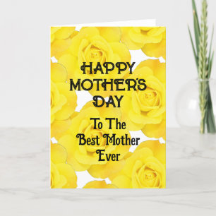 Cartes Pour Fêtes Annuelles Joyeuse Fête des Mères Jaune Floral Custom Text 20